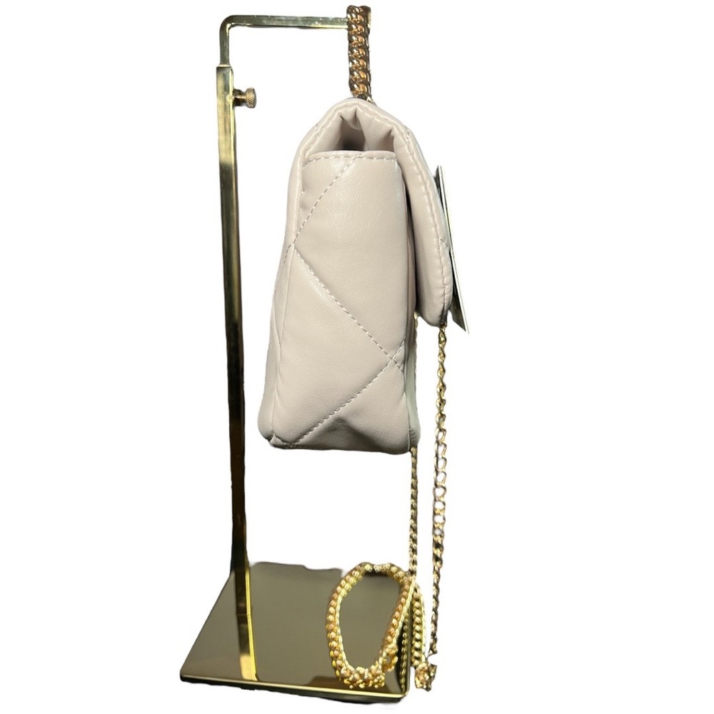 NWT Badgley Mischka Big Diamond Quilted Crossbody Bag - Off White - Picture 4 of 10